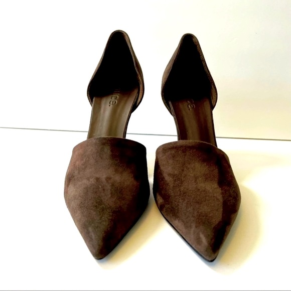 Vince 'D'Orsay' Leather Suede Dark Brown Stiletto, size 8M - Picture 2 of 11